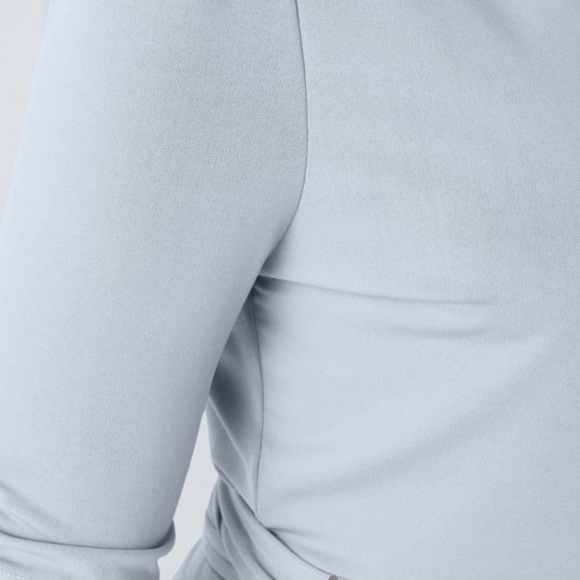 NWT Halara Women's V Neck Wrapped Tie Side Work Blouse Size: M Color: Skyride - Picture 4 of 8